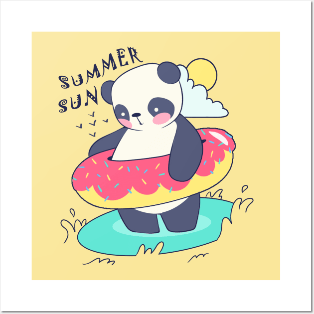 Panda summer sun Wall Art by ArtStyleAlice